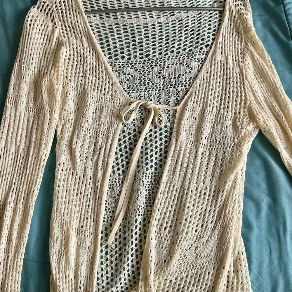 Cream Knit Swim Coverup